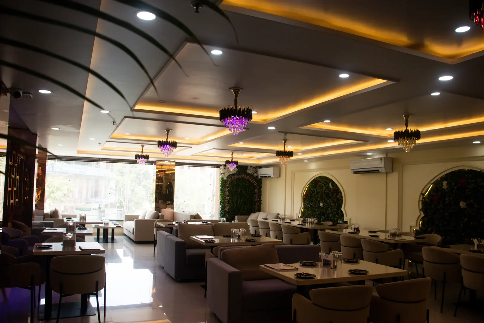 Restaurant seating at Mithila Heritage